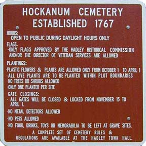 Hockanum Cemetery Sign
